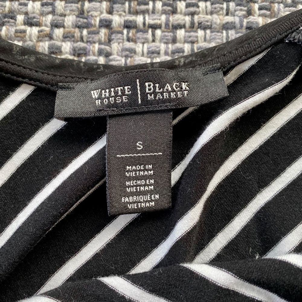 WHBM Black & White Striped Sleeveless Tunic - Picture 3 of 4